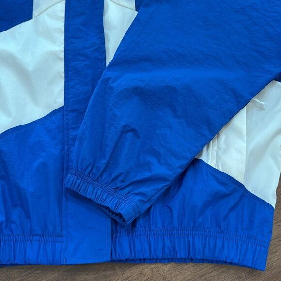 VTG 90s Y2K Nike Blue White Swoosh Logo Full Zip Windbreaker Jacket L Philippine - Picture 11 of 14
